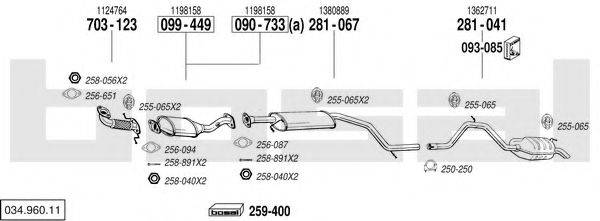 BOSAL 03496011 Система випуску ОГ