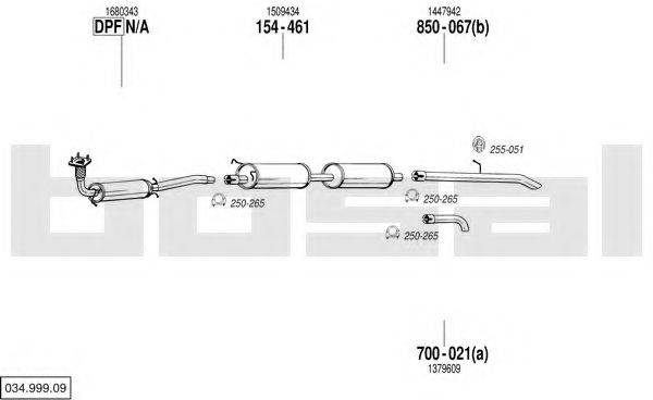 BOSAL 03499909 Система випуску ОГ