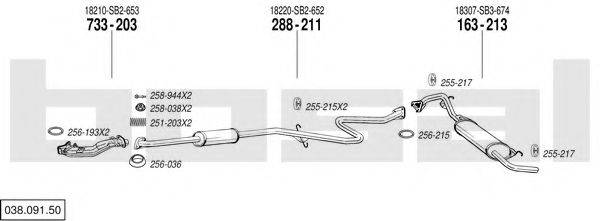 BOSAL 03809150 Система випуску ОГ