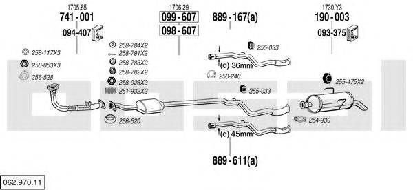 BOSAL 06297011 Система випуску ОГ