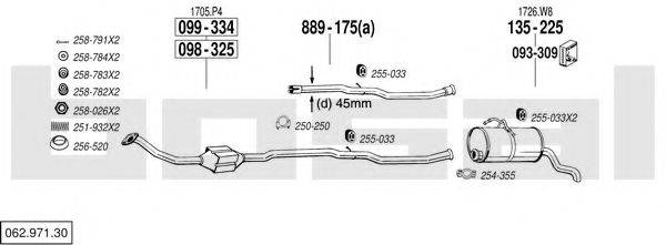 BOSAL 06297130 Система випуску ОГ