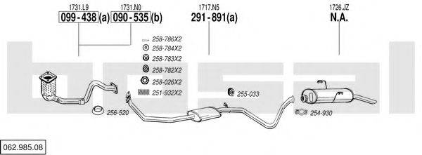 BOSAL 06298508 Система випуску ОГ