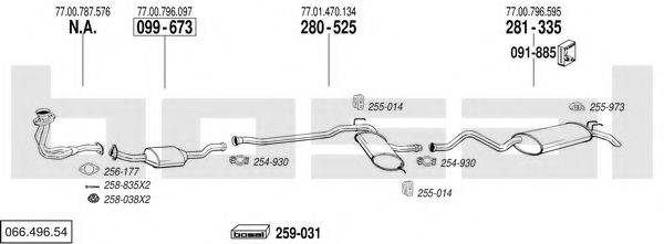 BOSAL 06649654 Система випуску ОГ