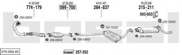 BOSAL 07009345 Система випуску ОГ