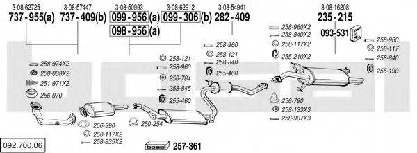 BOSAL 09270006 Система випуску ОГ