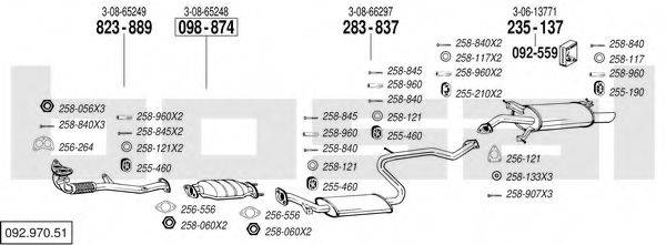 BOSAL 09297051 Система випуску ОГ