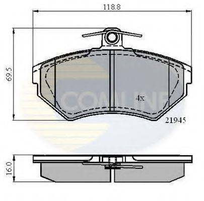 COMLINE CBP0989 Комплект гальмівних колодок, дискове гальмо