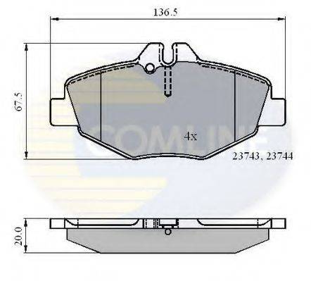 COMLINE CBP01209 Комплект гальмівних колодок, дискове гальмо