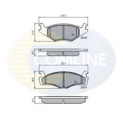 COMLINE CBP0149 Комплект гальмівних колодок, дискове гальмо