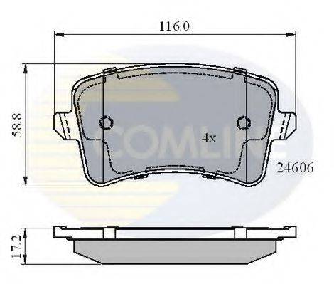 COMLINE CBP01709 Комплект гальмівних колодок, дискове гальмо