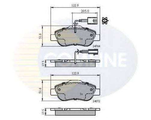 COMLINE CBP11600 Комплект гальмівних колодок, дискове гальмо