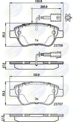 COMLINE CBP11037 Комплект гальмівних колодок, дискове гальмо