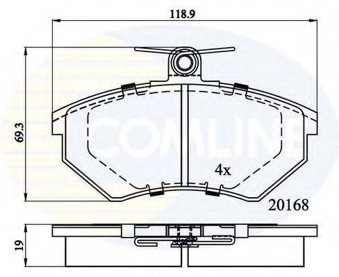 COMLINE CBP0511 Комплект гальмівних колодок, дискове гальмо