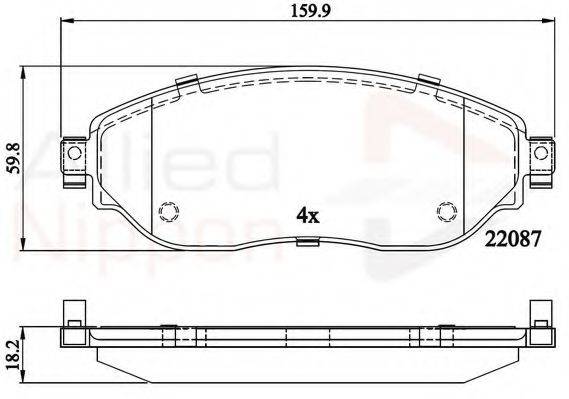 COMLINE ADB02285 Комплект гальмівних колодок, дискове гальмо