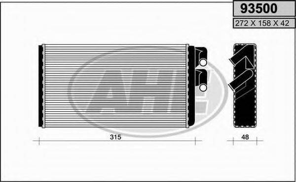 AHE 93500 Теплообмінник, опалення салону