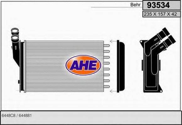 AHE 93534 Теплообмінник, опалення салону