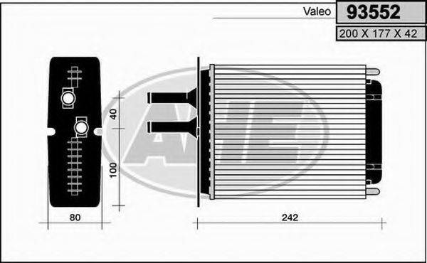 AHE 93552 Теплообмінник, опалення салону