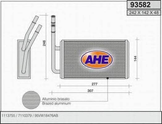 AHE 93582 Теплообмінник, опалення салону