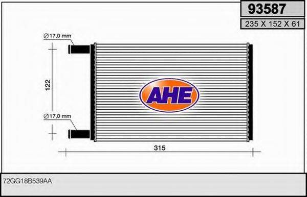 AHE 93587 Теплообмінник, опалення салону