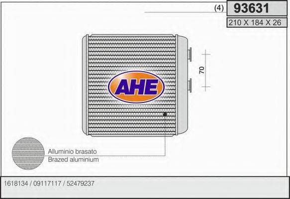 AHE 93631 Теплообмінник, опалення салону