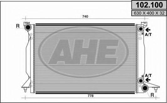 AHE 102100 Радіатор, охолодження двигуна