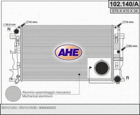 AHE 102140A Радіатор, охолодження двигуна