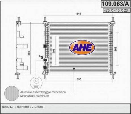 AHE 109063A Радіатор, охолодження двигуна