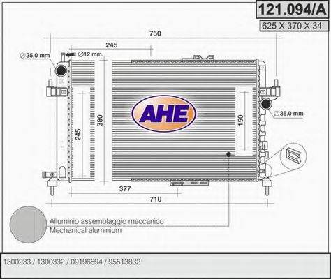 AHE 121094A Радіатор, охолодження двигуна