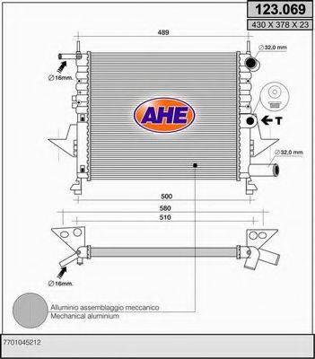 AHE 123069 Радіатор, охолодження двигуна