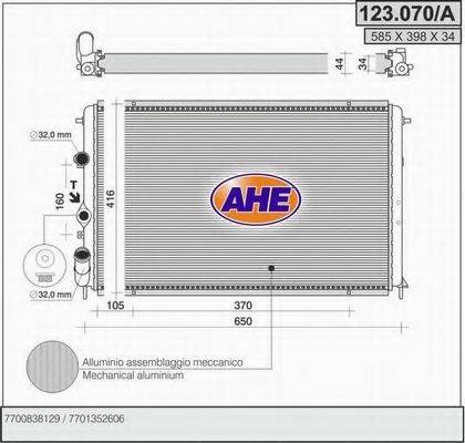 AHE 123070A Радіатор, охолодження двигуна