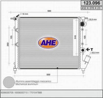 AHE 123096 Радіатор, охолодження двигуна