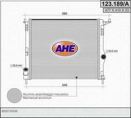 AHE 123189A Радіатор, охолодження двигуна