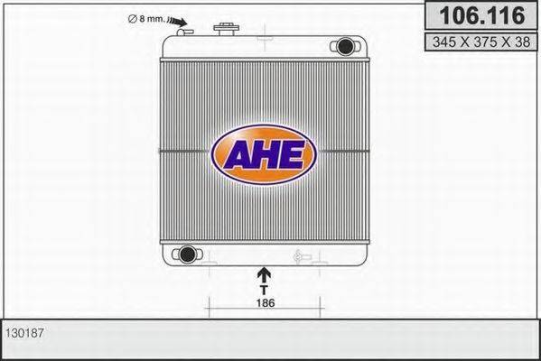 AHE 106116 Радіатор, охолодження двигуна