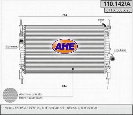 AHE 110142A Радіатор, охолодження двигуна