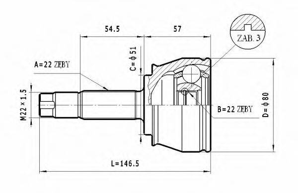 STATIM C150 Шарнірний комплект, приводний вал