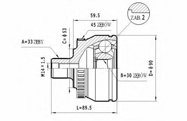 STATIM C297 Шарнірний комплект, приводний вал