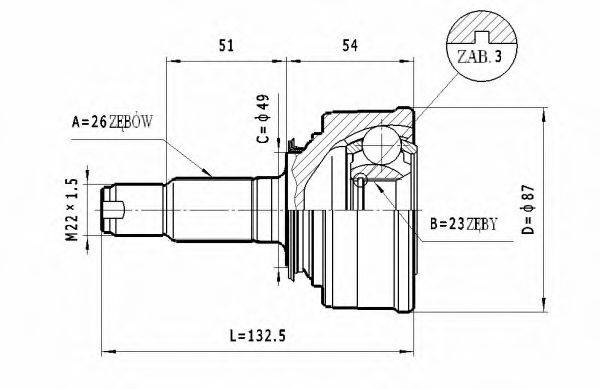 STATIM C440 Шарнірний комплект, приводний вал