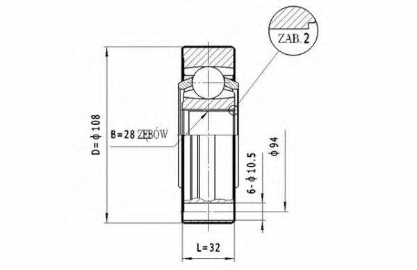 STATIM CW043 Шарнірний комплект, приводний вал