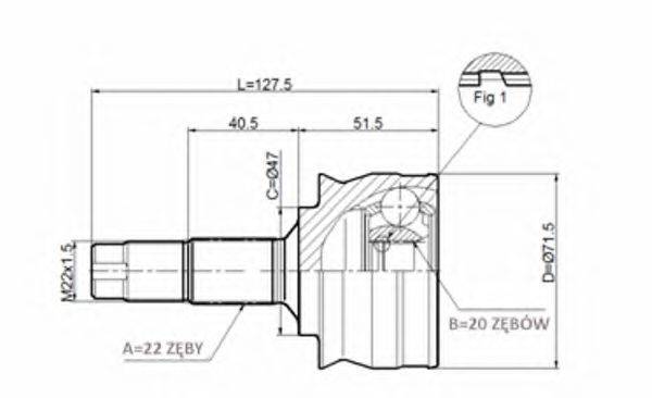 STATIM C325 Шарнірний комплект, приводний вал