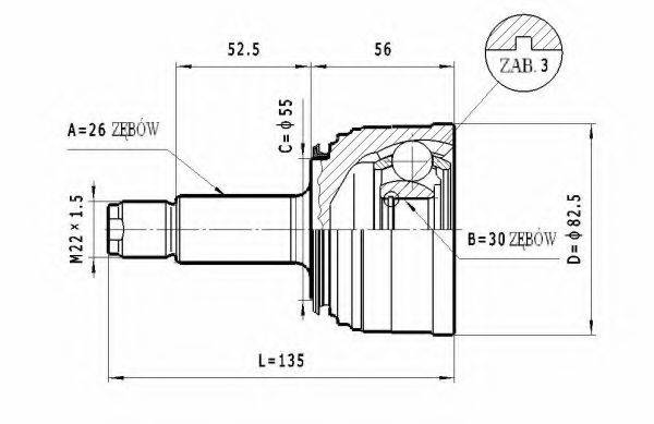 STATIM C431 Шарнірний комплект, приводний вал