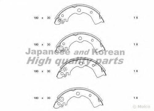 ASHUKI N01155 Комплект гальмівних колодок