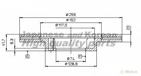 ASHUKI T60298 гальмівний диск