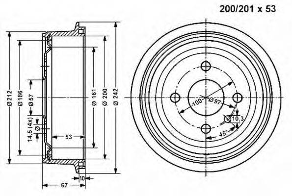 VEMA 800828 Гальмівний барабан