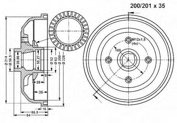 VEMA 801169 Гальмівний барабан