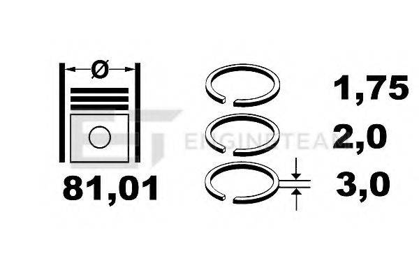 ET ENGINETEAM R1009100 Комплект поршневих кілець