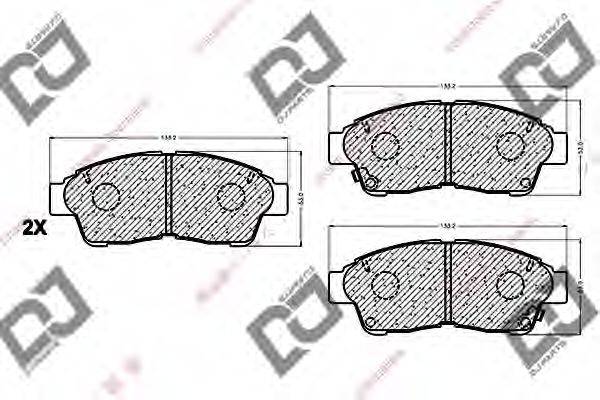 DJ PARTS BP1000 Комплект гальмівних колодок, дискове гальмо