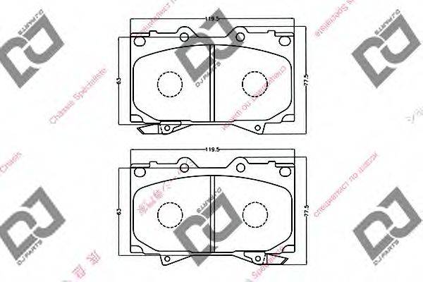 DJ PARTS BP1004 Комплект гальмівних колодок, дискове гальмо