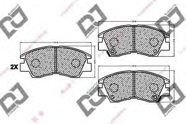 DJ PARTS BP1015 Комплект гальмівних колодок, дискове гальмо