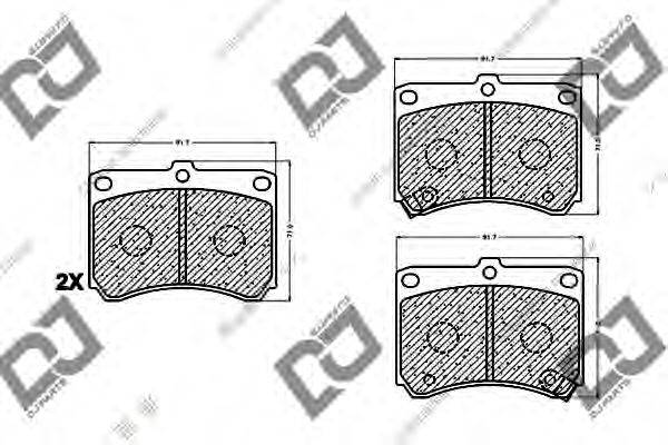 DJ PARTS BP1083 Комплект гальмівних колодок, дискове гальмо