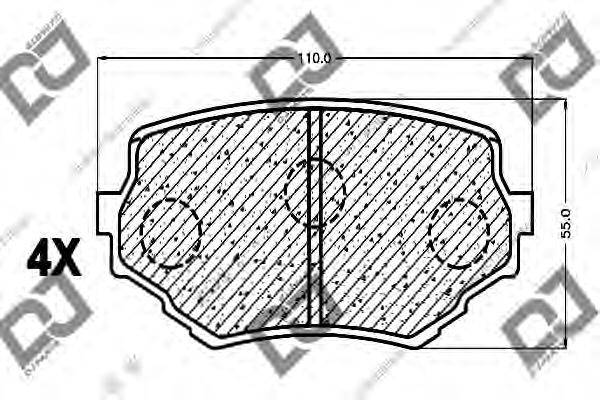 DJ PARTS BP1097 Комплект гальмівних колодок, дискове гальмо